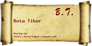Bota Tibor névjegykártya